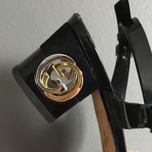 Vintage Gucci Heels Black Patent Leather Size 6-7